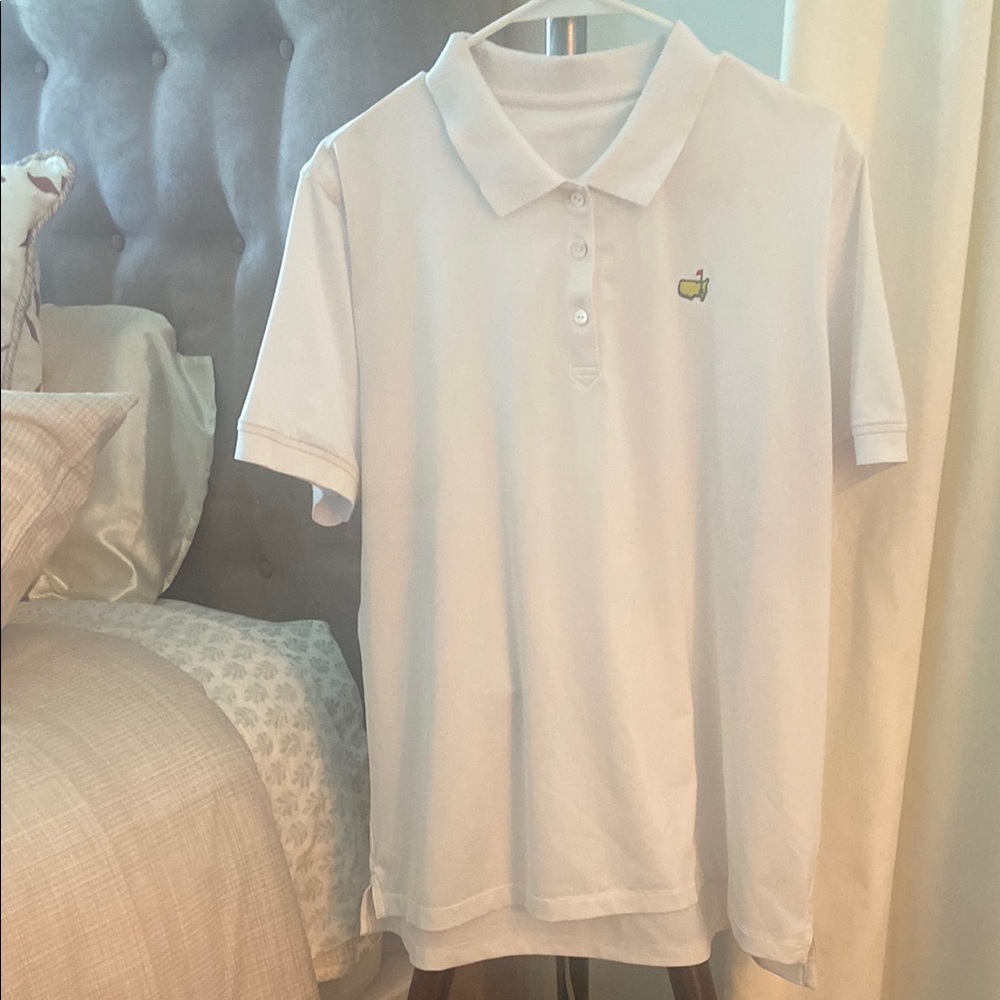 Masters Magnolia Lame Ladies White Polo Shirt